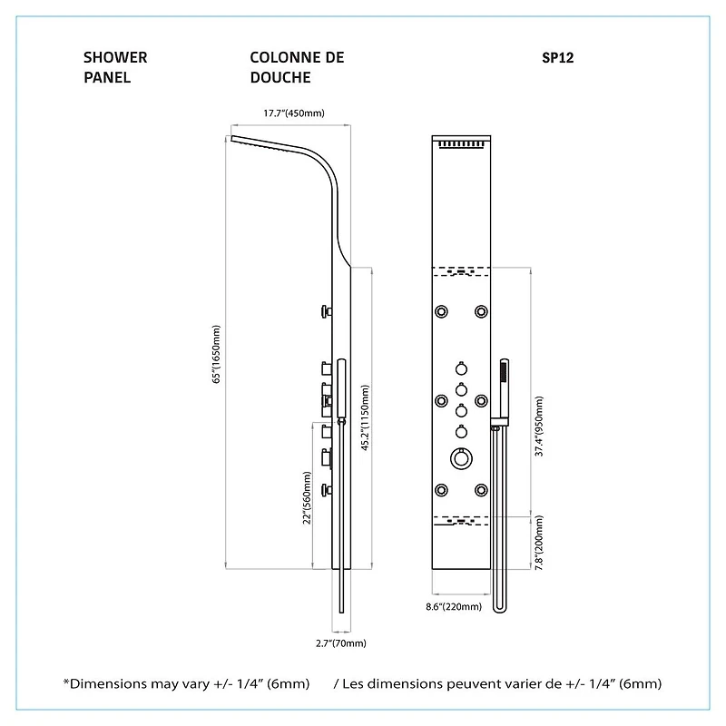 Jase Stainless Steel Shower Column