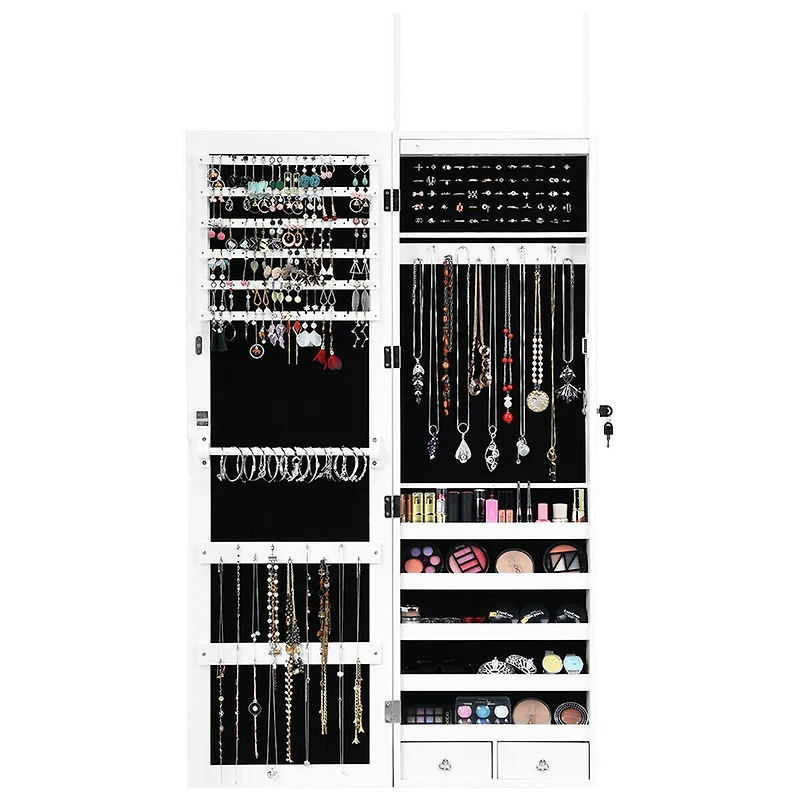 Armoire à bijoux verrouillable, éclairage LED