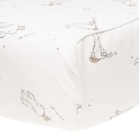 Housse à langer et drap contour en coton pour lit de bébé Oies, 2 pièces