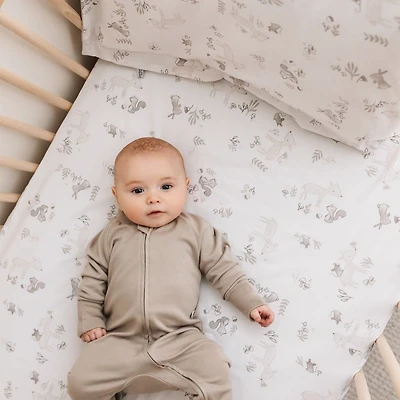 Forest Cotton Change Pad Cover & Crib Fitted Sheet, 2 Pieces