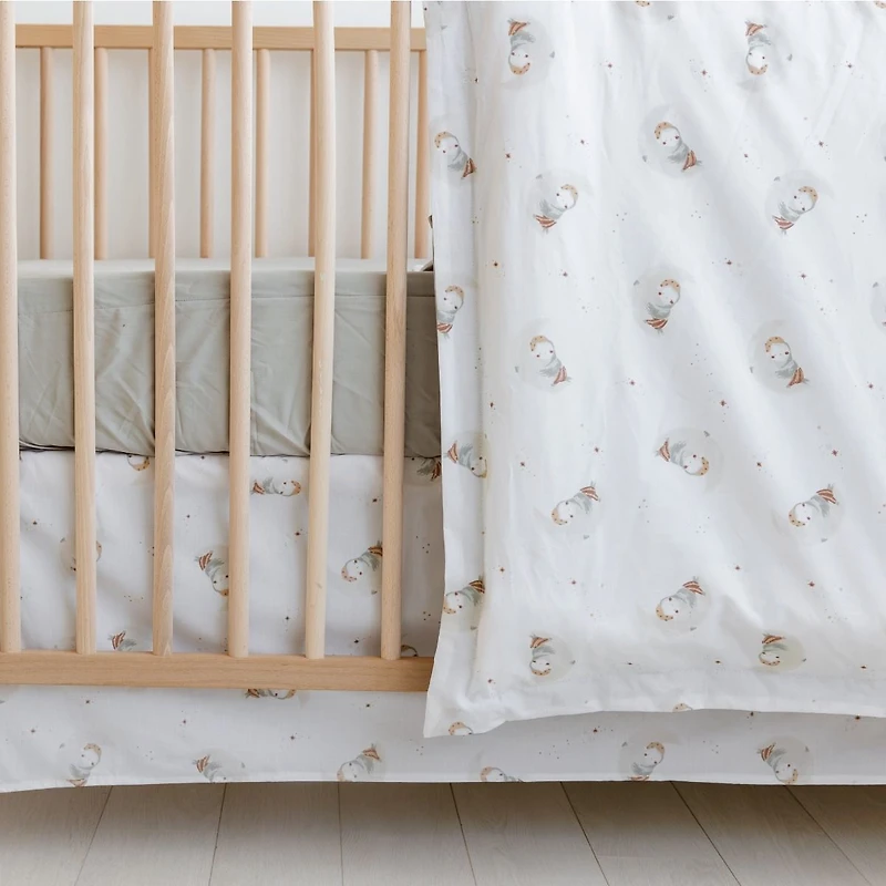 Owls Cotton Crib Bedding Set, 4 Pieces