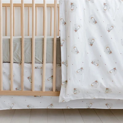 Owls Cotton Crib Bedding Set, 4 Pieces