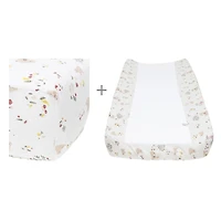 Bears Cotton Change Pad Cover & Crib Fitted Sheet, 2 Pieces