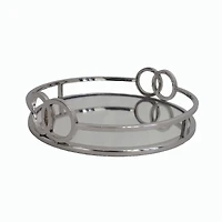 Round Tray With Mirror Base - 11''
