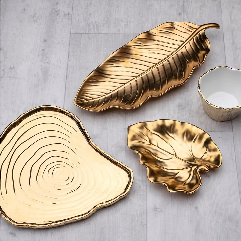 Gold Bark and Leaf Small Plate