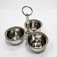 Elegance Triple Nut Dish with Twisted Border