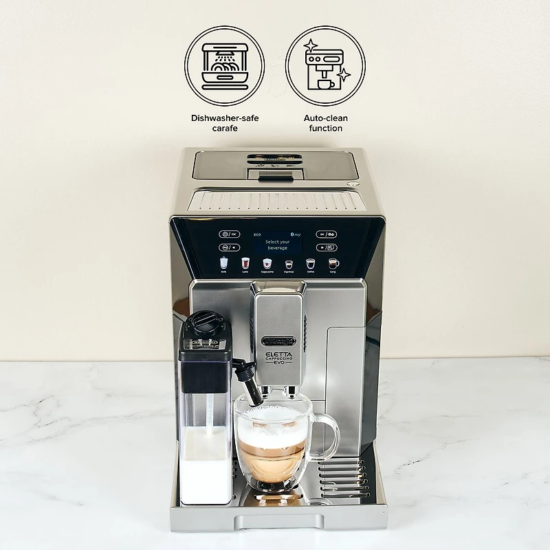 De'Longhi Eletta Evo Fully Automatic Espresso & Cappuccino Machine - Silver