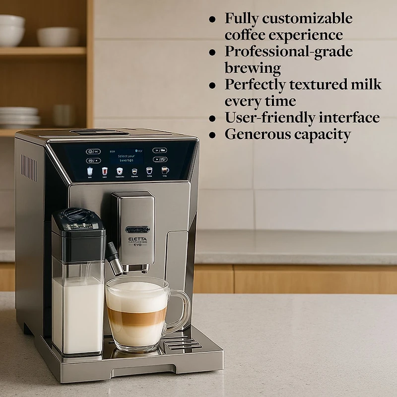 De'Longhi Eletta Evo Fully Automatic Espresso & Cappuccino Machine - Silver