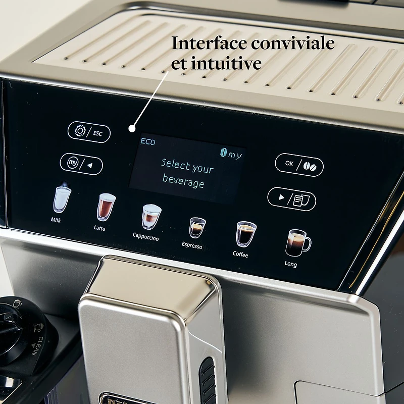 Machine à espresso et cappuccino automatique De'Longhi Eletta Evo - Argent