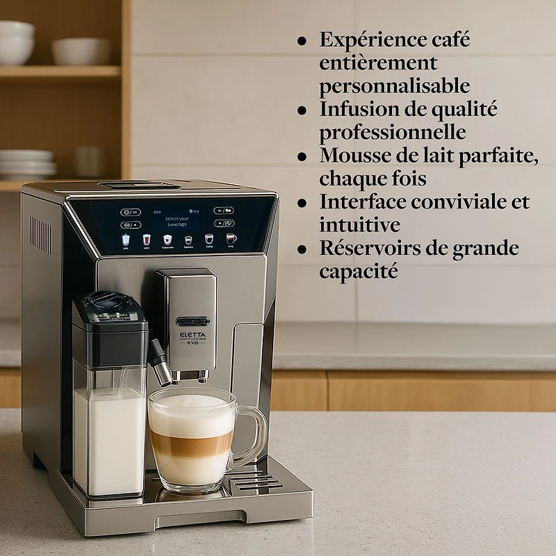 Machine à espresso et cappuccino automatique De'Longhi Eletta Evo - Argent