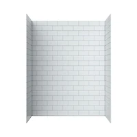 Ebblyn Subway-Tile Shower Wall Panel Surround, Set of 3 - White