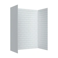 Ebblyn Subway-Tile Shower Wall Panel Surround, Set of 3 - White
