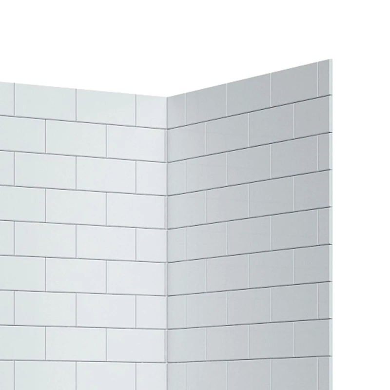 Ebblyn Subway-Tile Shower Wall Panel Surround, Set of 3 - White