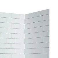 Ebblyn Subway-Tile Shower Wall Panel Surround, Set of 3 - White