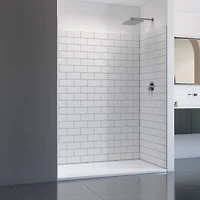 Ebblyn Subway-Tile Shower Wall Panel Surround, Set of 3 - White