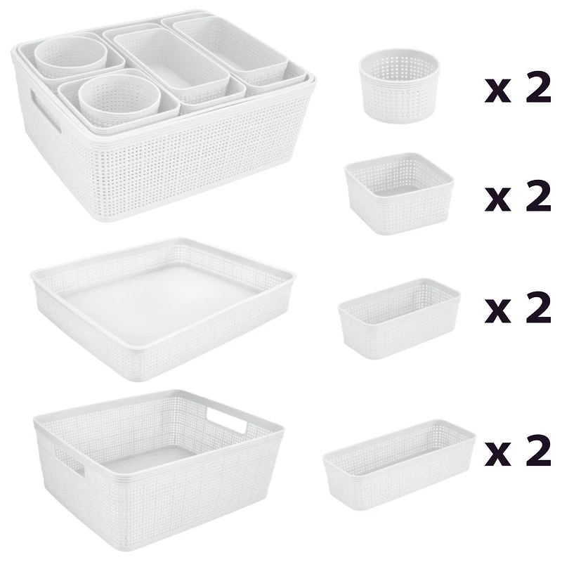 Weaver Organisers 10 pieces - White
