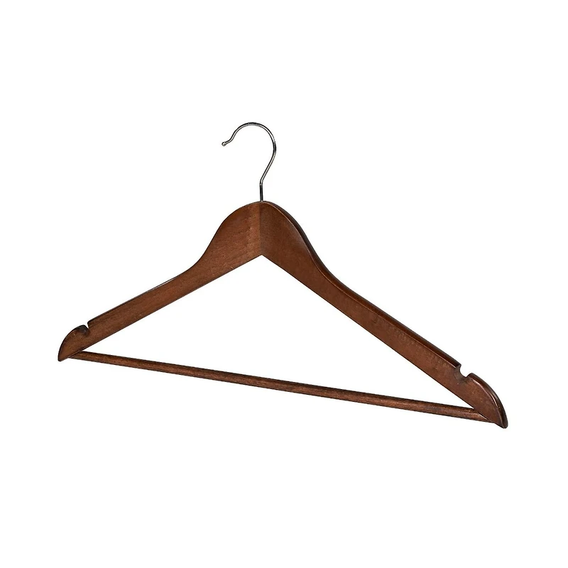 Paquet de 5 cintres en bois foncé
