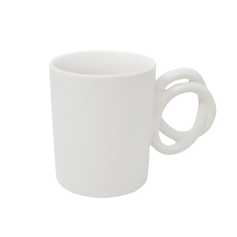 Mug with Knot Handle - Cream
