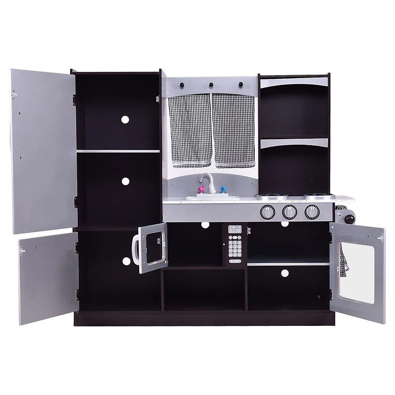 Kids Wooden Modern Kitchen Cooking Pretend Play Set