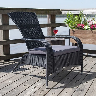 Muskoka Comfort Height Black Wicker Chair