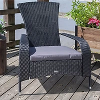 Muskoka Comfort Height Black Wicker Chair