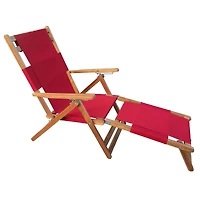Portable Red Lounge Chair with Leg Rest
