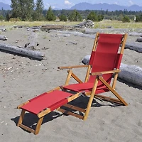 Portable Red Lounge Chair with Leg Rest