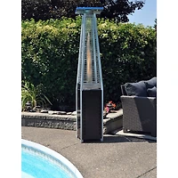 Flame Patio Heater, Black and Silver