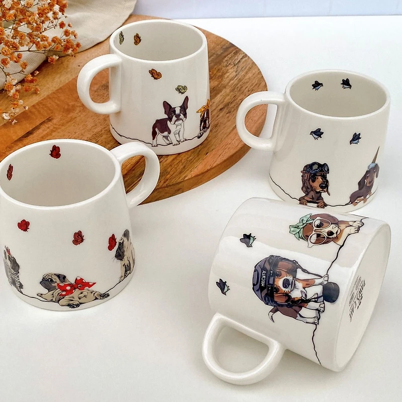 Ensemble de 4 tasses chiens « Paws Café » par BIA