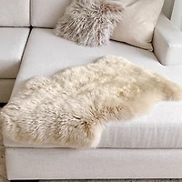 Taupe New Zealand Sheep Skin Rug 2' x 3'