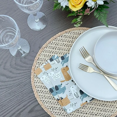 Paquet de 16 serviettes d'invité chiens