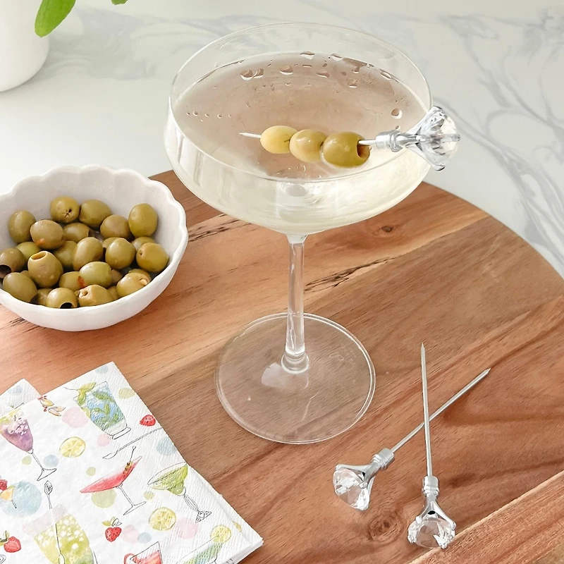 Diamond Set of 6 Clear Cocktail Picks by Final Touch