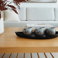 Decor Grey Ceramic Apple 3.5" x 4