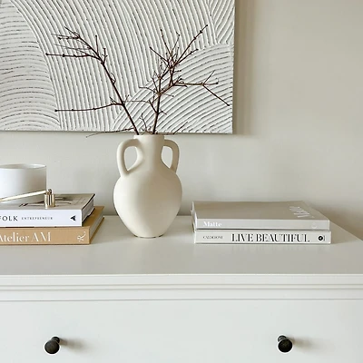 Soft White Grecian Vase by Natural Living