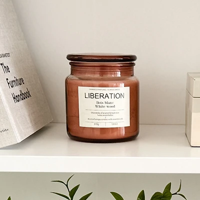 Glass Scented Candle with Cover - Brown