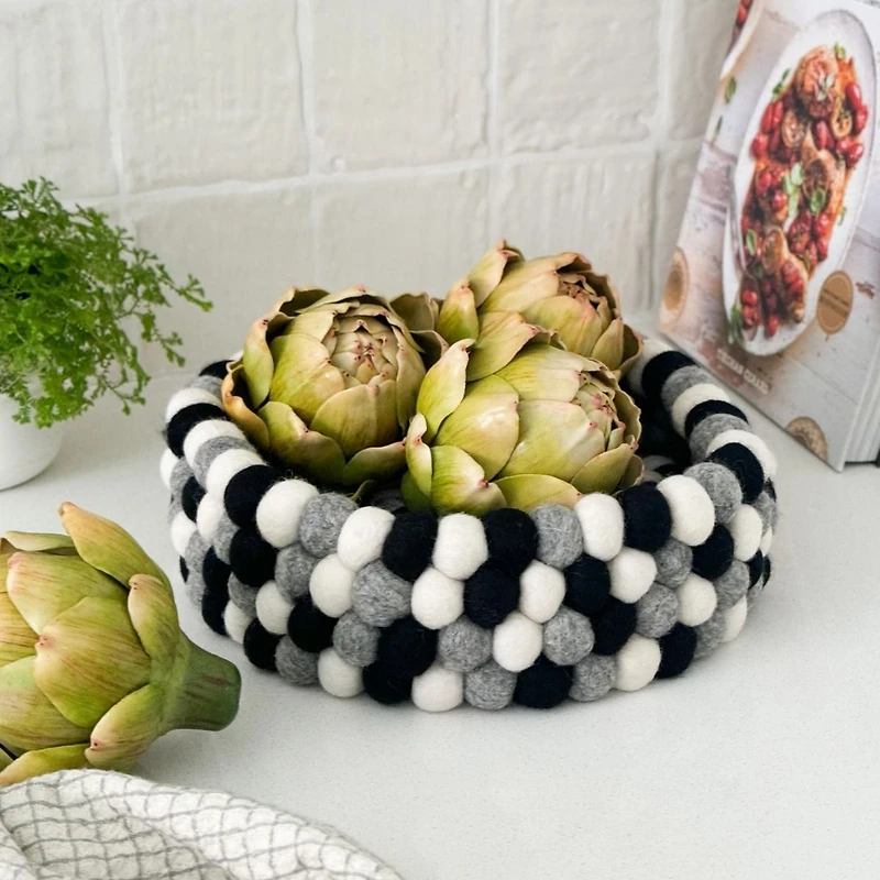 Torre & Tagus Wool Bowl - Grey, 9"