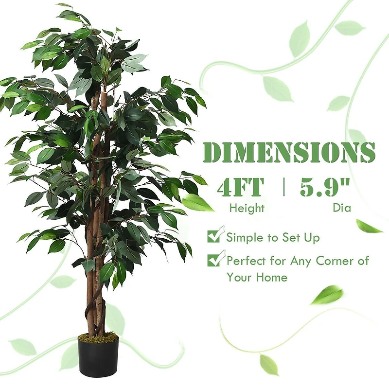 Artificial Ficus Silk Tree - 4 Ft