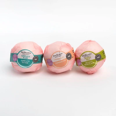 Coffret cadeau de 3 bombes de bain au sel de l'Himalaya