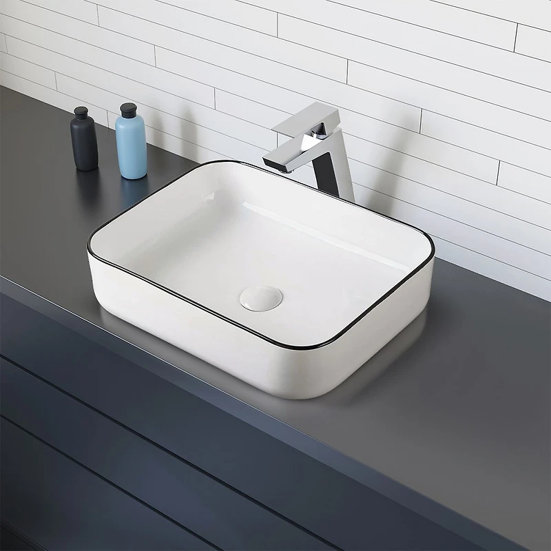 Renly Rectangular Above-Counter Ceramic Basin