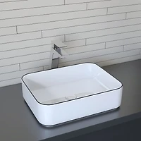 Renly Rectangular Above-Counter Ceramic Basin