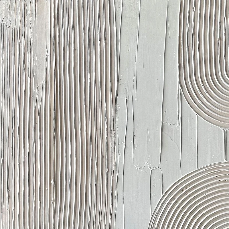 Reverie Cream and White Abstract Painting
