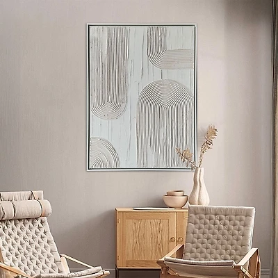 Reverie Cream and White Abstract Painting