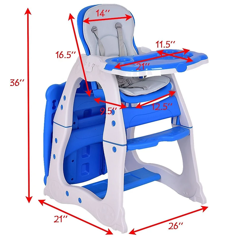 3 1 Convertible Play Table Seat Baby High Chair