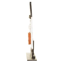 White Wooden Trick-Or-Treating Ghost Display with Witch Hat