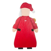 Red and White Wooden Santa Display with Gingerbread Man