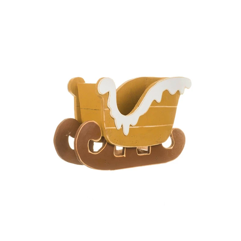 Snow-Covered Brown Sled