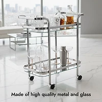 Serena Bar Cart - Chrome