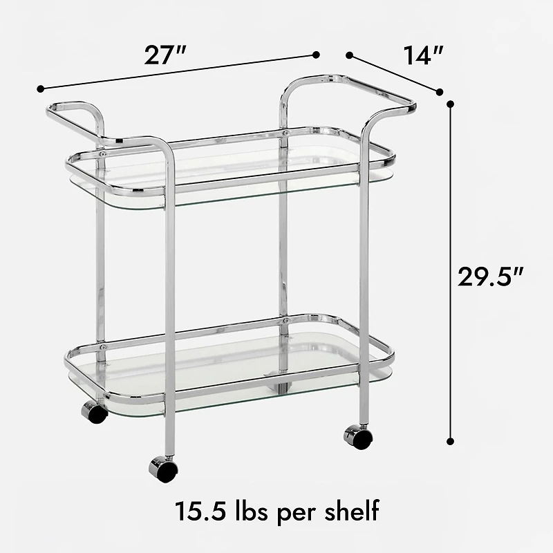 Serena Bar Cart - Chrome