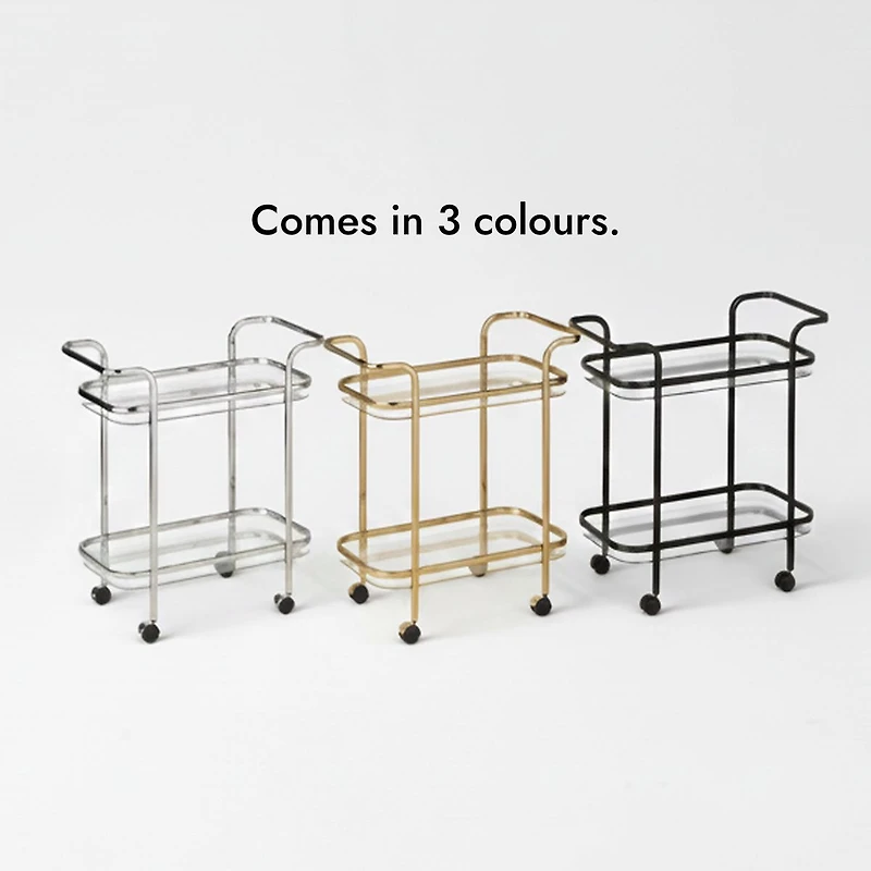 Serena Bar Cart - Chrome