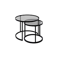Cavira Glass Top Round Nested Tables